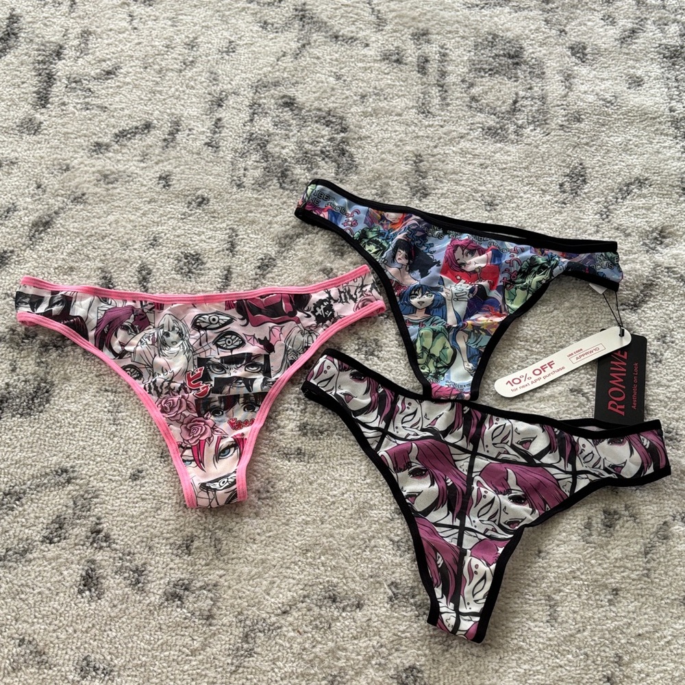 Anime Print Thong Set